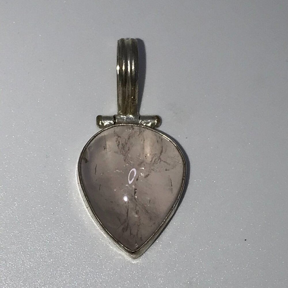 Pink Chalcedony Teardrop Pendant